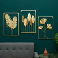 40x30 S3 Wholesale Wall Decor Display Lobby Gold Wrought Living Room Frame Art Hanging Flower Metal Home Wall Decor Dropshipping