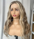 Virgin European Hair HD  Lace Wig Highlights Blonde Cuticle Aligned Transparent Lace Front Wig for White Women