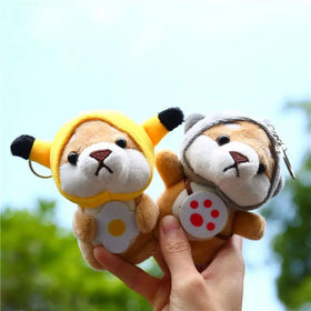 Cartoon Plush Toys Plushie Puppy Keychain Bag Charm Grab Machine Doll Wholesale Plush Shiba Inu Dog Stuffed Animals Toy Keychain