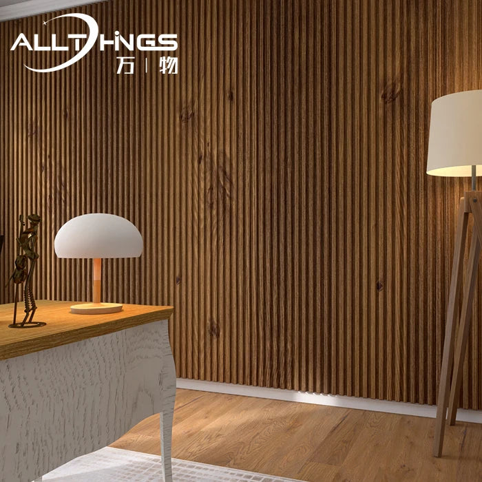 Fluted Wood Plastic Wpc Great Wall Board Outdoor Wainscoting Wooden Grain Pvc Wpc Designs for Decoration Wall Panels