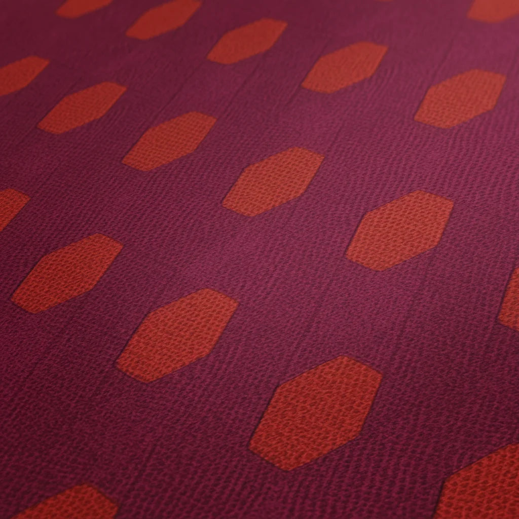 Made in Germany - Luxury Wallpaper rolls Retro Vintage Purple Red Non Woven Vinyl Contract Wallpaper Design - 1005 x 053 m