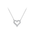 925 Sterling Silver Fashion Romantic Hallow Out Heart Sparkle CZ Pendant Necklace for Women Party Fine Jewelry