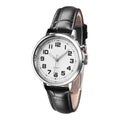 English Talking Watch for the Blind Visually Impaired Seniors Leather Strap Watchband Bracelet Quartz Analog Voice With Alarm