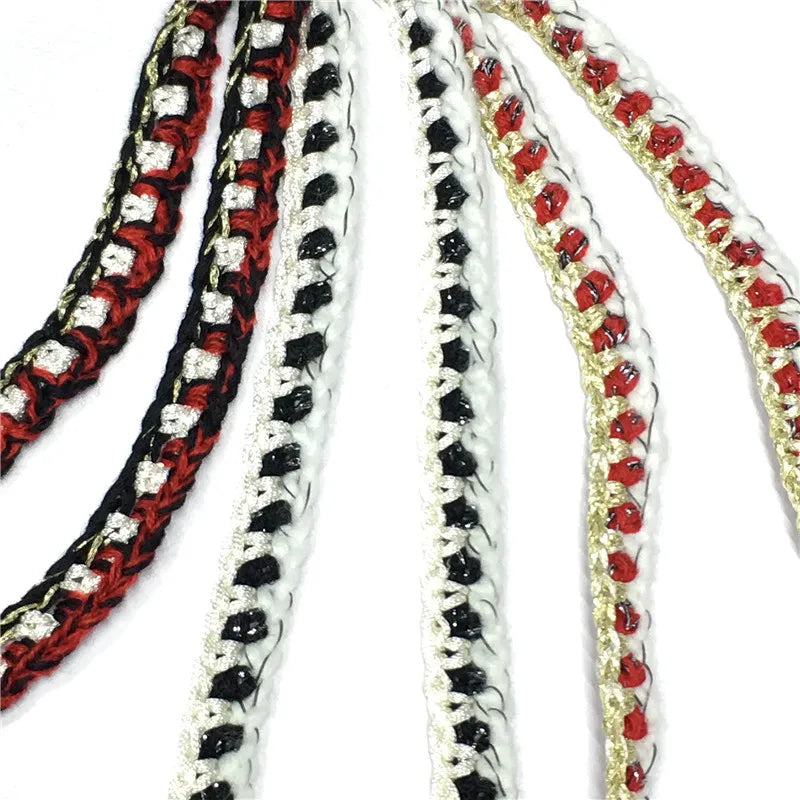 15mm Diy Sewing Material Garment Upholstery Raschel Tweed Lace Fabric Textile Polyester Braided Crochet Lace Trims for Dress