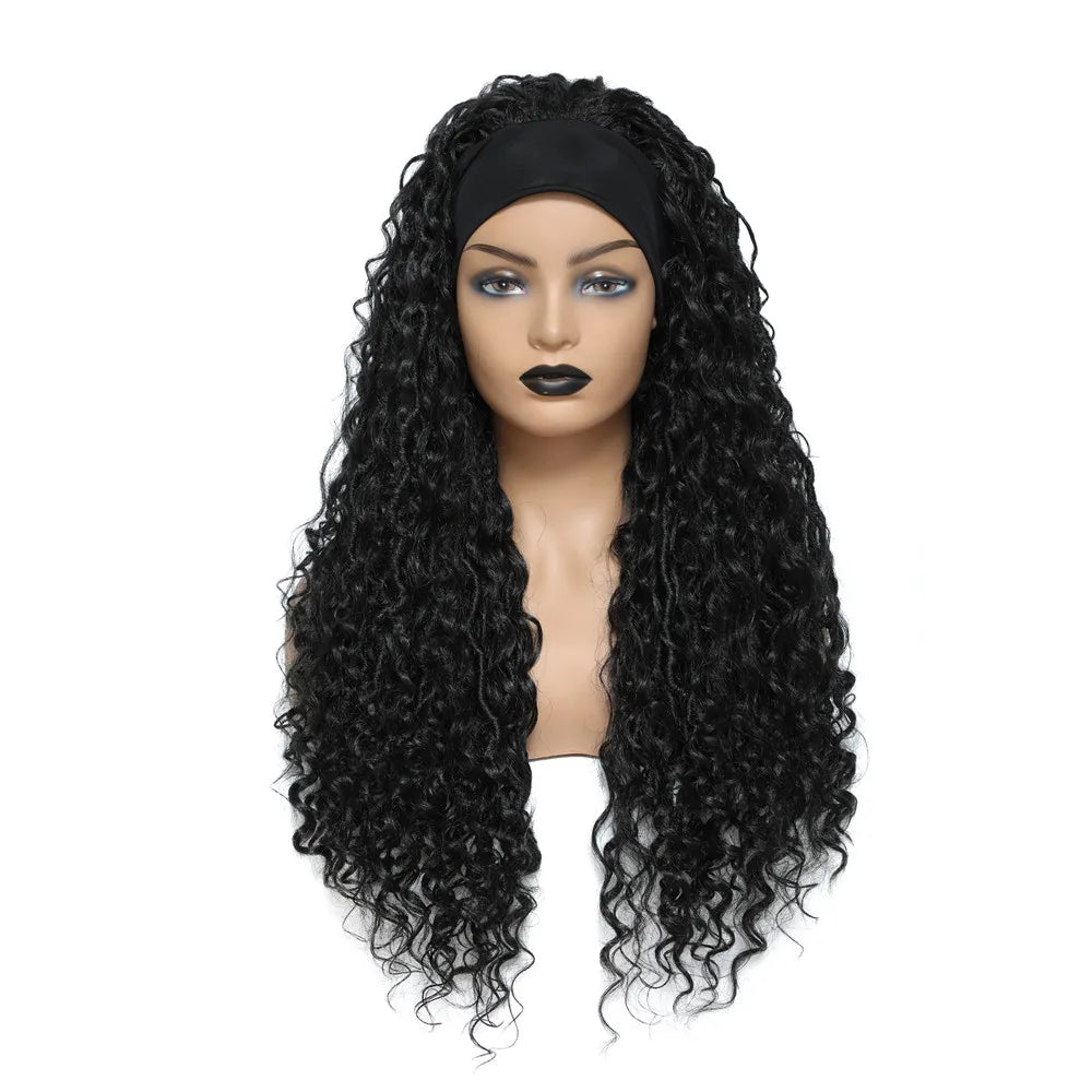 X-TRESS Long Curly Synthetic Hair Braid Wig Machine Made Wigs Synthetic Hair Band Braided Wig MegaBDM