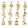 Ready to Ship 12 Zodiac Letter Pendant Stainless Steel 18k Gold Astrology Necklace Jewelry Zodiac Signs Pendant Women