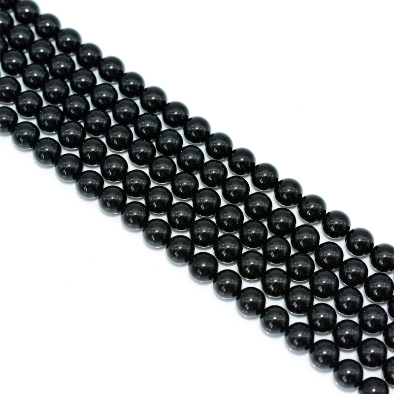 Factory Wholesale 6/8/10mm Natural Black Spinel Gem Stone Loose Beads