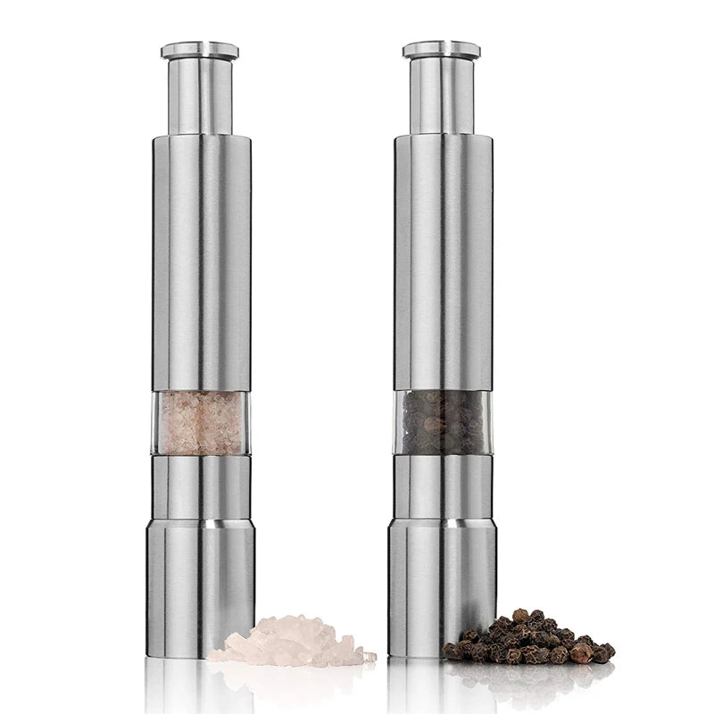Durable for Grinding Spices Portable Thumb Press Pepper Mill for Kitchen Stainless Steel Manual Spice Grinder