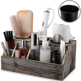 Wooden Hair Dryer Holder Bathroom Storage Rack Dressing Table Storage Rack
