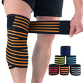 Elastic Sports Gym Knee Wraps Weightlifting Knee Support Brace Straps Knee Bandages Wraps for Women and Men