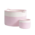 KUYUE Pink extra Large Blanket Basket for Nursery Living Room  Woven Cotton Rope Laundry Hamper  Bonus Small Storage Basket