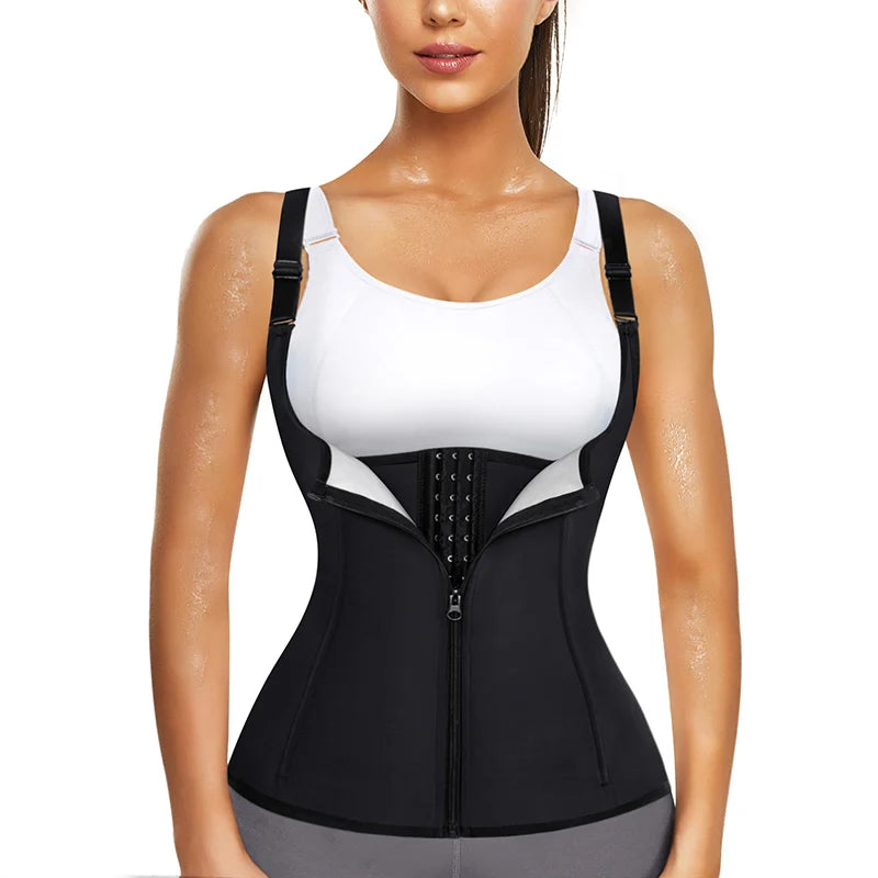 Private Label Tummy Control Fat burner Top Fitness Sweat Suit Junlan Sauna Suit for Women Weight Loss