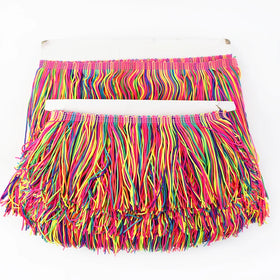 Deepeel RC901 10/15/20cm Wide Fringe Row Lace Rainbow Tassels Fringe Trim Christmas Decorative Lace Accessories for Dance Dress