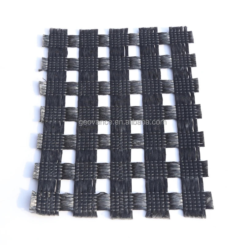 Biaxial Polyester Geogrid 200-30kN PET Geogrid Soil Reinforcement Warp Knitting for Driveway and Runway Made of Plastic HDPE