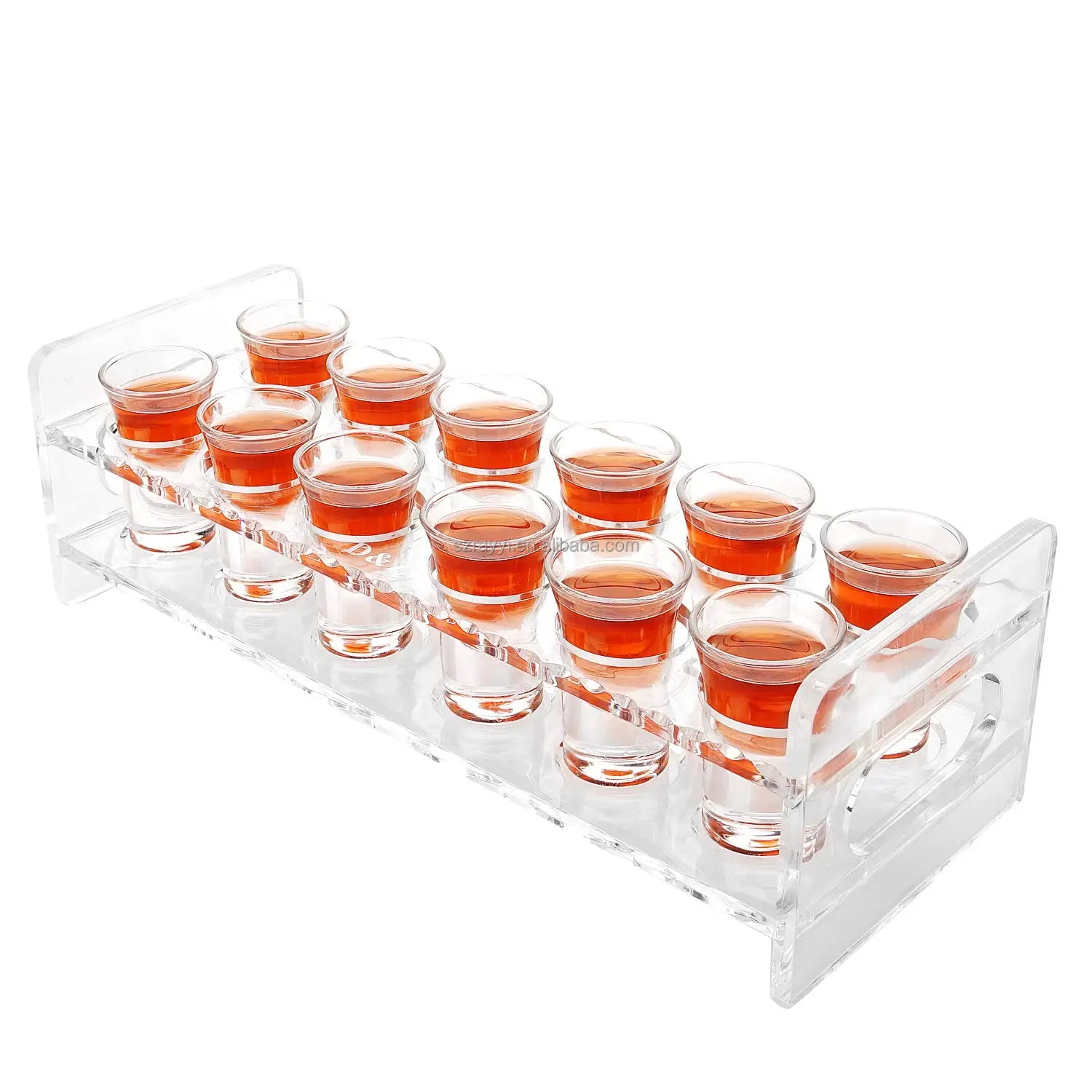RAY YI Custom Logo Acrylic Shot Glasses Tray Holder for Shot Glasses