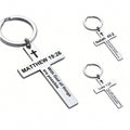 Christian Cross Keychain Holy Bible Keychain Stainless Steel Bible Verse Key Chains Jesus Prayer Baptism Jewelry Religious Gifts