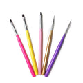YALIXIN Professional Nail Brush Set Custom Logo Macaron Color Wooden Handle 5pcs UV Liner Gel Nail Brush with Nylon Material