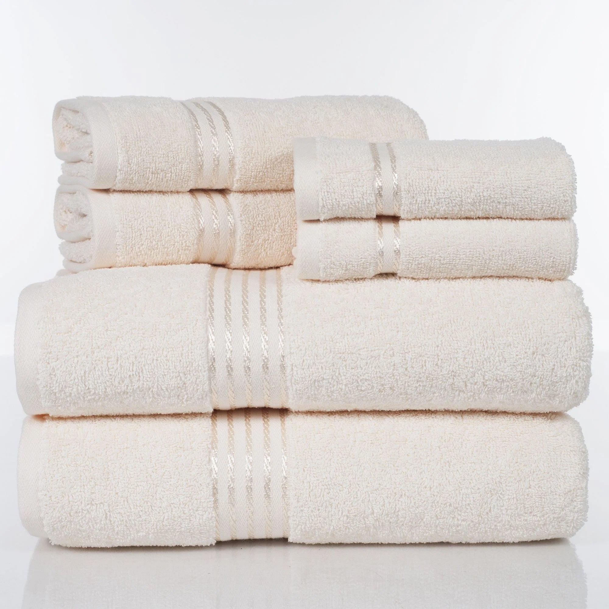 High Absorbent Cotton Terry Bath Towel Custom Luxury Hotel Bath/hand/face Towel Sets Soft Dobby Style 6 Pieces Towel Set