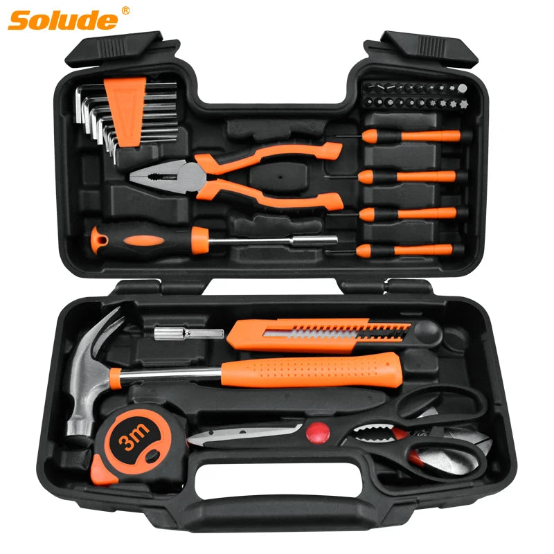 Solude High-Quality Multi Purpose Full Tools Box Set Mini Plastic Equipment Mechanic Metal Tool Box