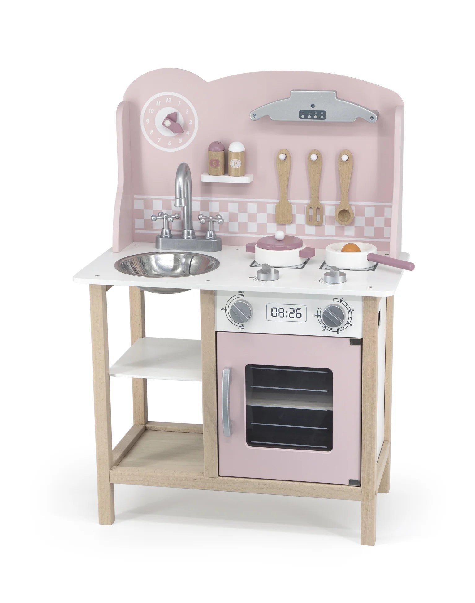 Hot Selling Wooden Cooking Play Kitchen Toys Set for Toddlers Pretend Role Play pink Cooking Set With Accessories