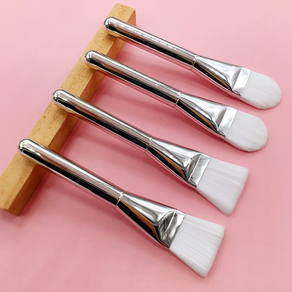 Silver Face and Body Mask Brush Soft Synthetic Hair Beauty Facial Mud Cream Mask Treatment Tool