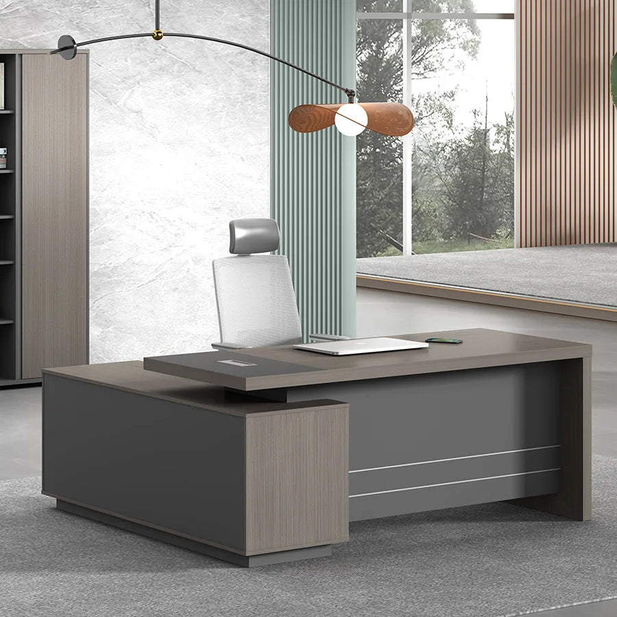 Customized Modern L-shaped Extendable 1.8m Executive Wooden Office Desk for Commercial Use