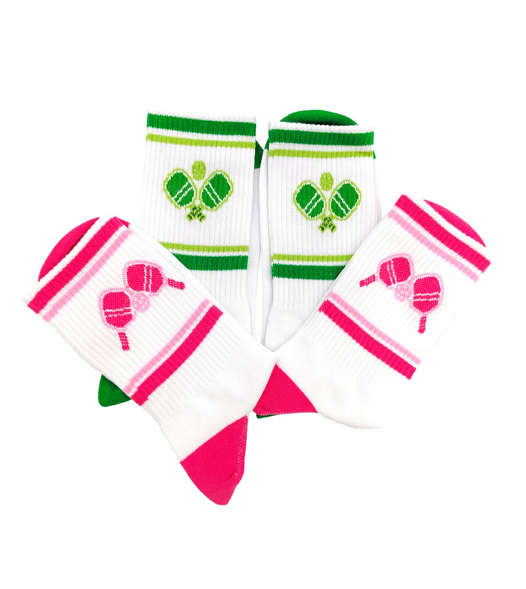 Women's Spring 100% Cotton Socks Color Blocking Stripes Cartoon Tennis Rackets Design Anti-Bacterial Breathable Fashionable