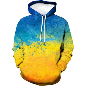 Fitspi Wholesale Custom Unisex Country Printed Ukraine Hoodie Ukrainian Flag 3d Print Pullover Sweatshirt