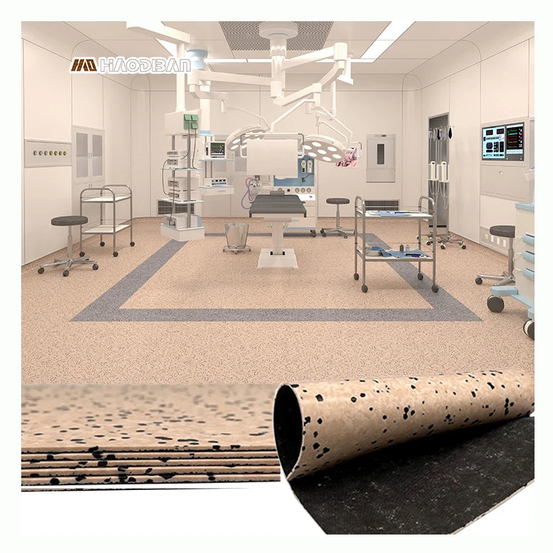 Modern Anti-Static PVC Plastic ESD Vinyl Floor Roll for Hospital Cleanroom Indoor Usage Easy Adhesive Installation