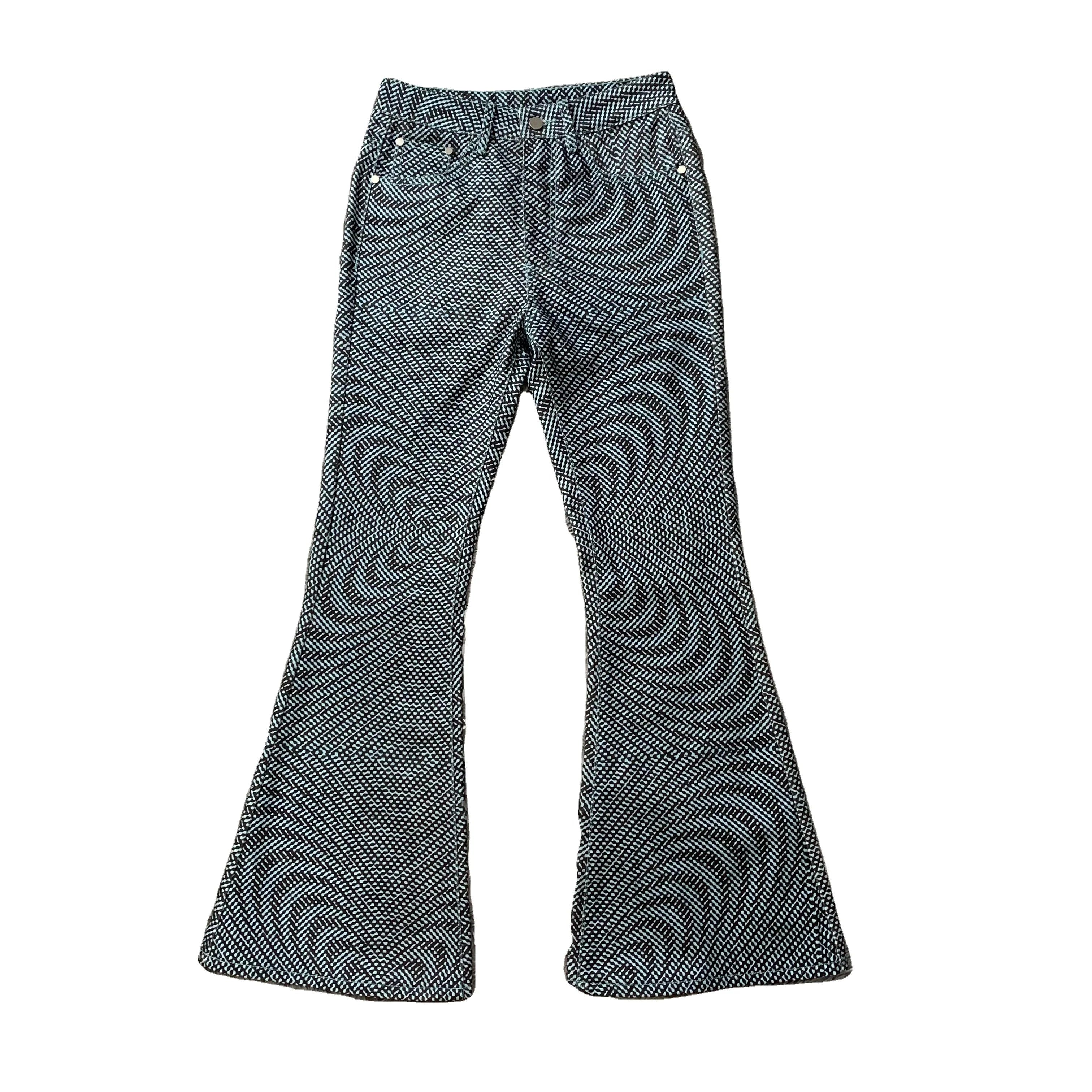 DENIMGUYS Denim Bell Bottoms Pants Custom Graphic Print Full Length Western Cowboys Flare Pants Jeans