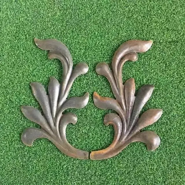 Factory Wrought Iron Components Elements Hand Hammered Iron Leaves  for Stair Porch Railing Parts Handrail Balustrade Gate Fence