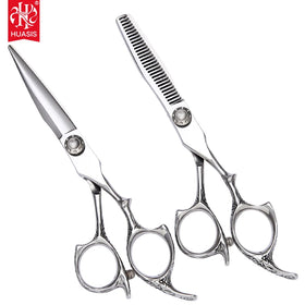 AR-D02 Mirror Polished Right-Handed Handmade Styling Trimming Scissors 6CR Stainless Steel 6inch Finger Adjustable Hair Salon