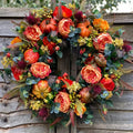 Autumn Plant Flower Garland Door Decoration Thanksgiving Vine Decoration Simulated Pumpkin Flower Wreath