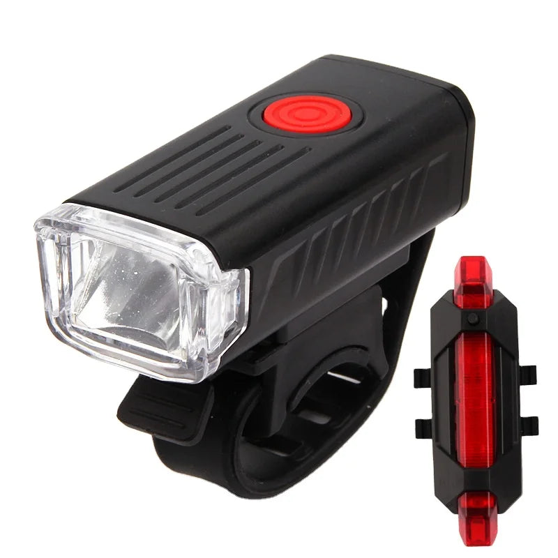USB Rechargeable Waterproof Bike Light MTB Bicycle Front Back Rear Tail Light Cycling Safety Warning Bike Light