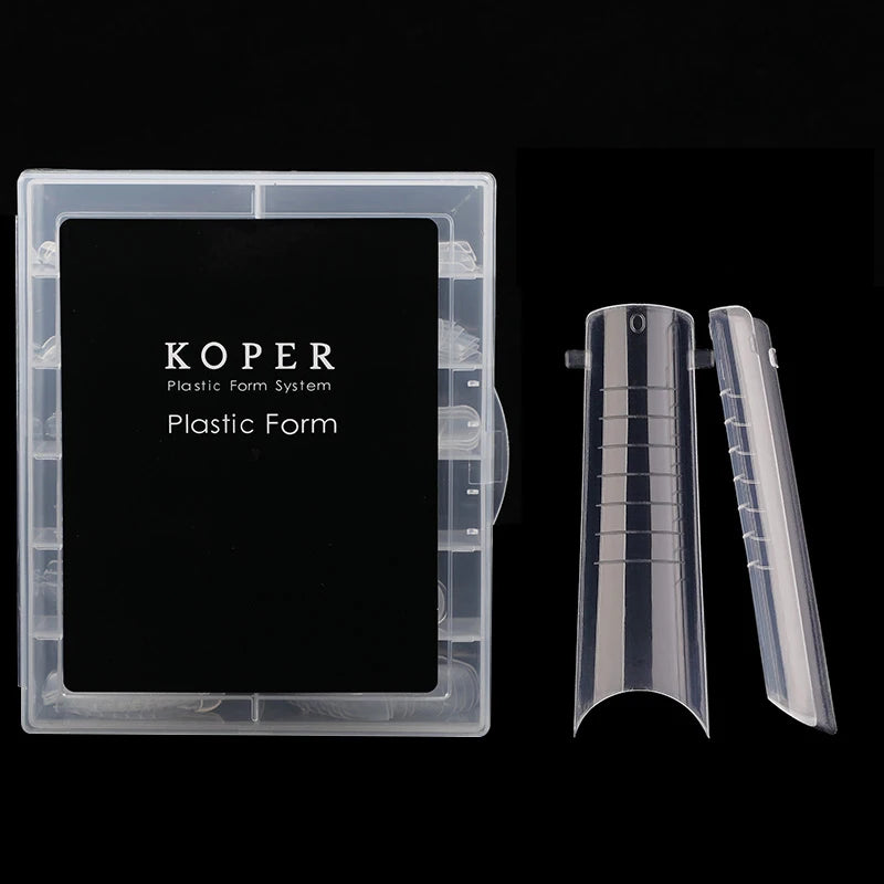 C Curve U Shape Clear Acrylic Dual Nail System Forms Full Cover False Nail Tips Extension Form with Scale