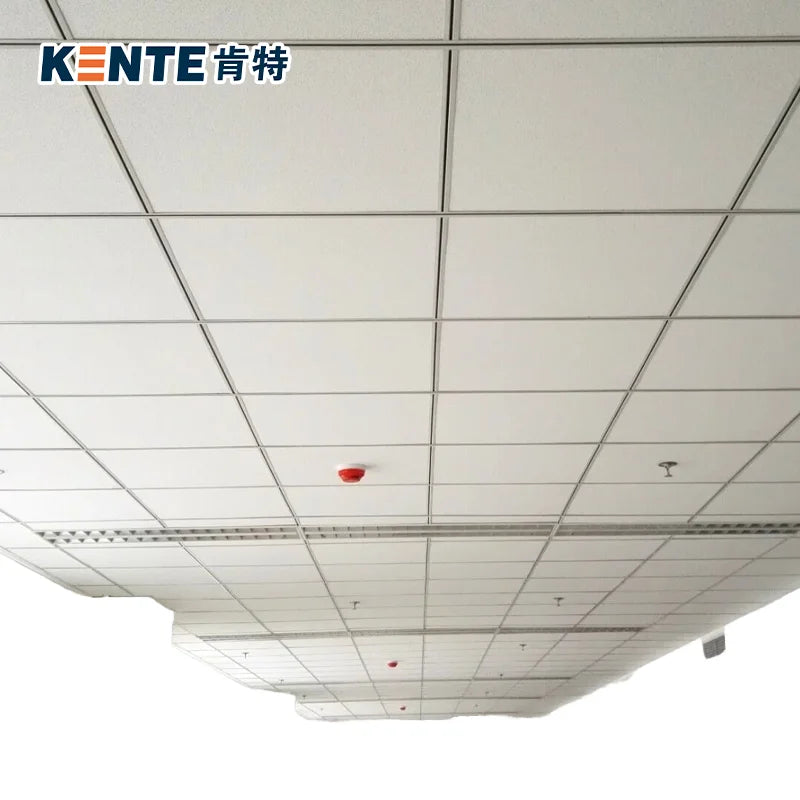 Kente 2*2 Modern Square Fire-Rated Acoustical Ceiling Tiles Noise Reduction Heat Insulation Mould Prevention Smoke Resistance