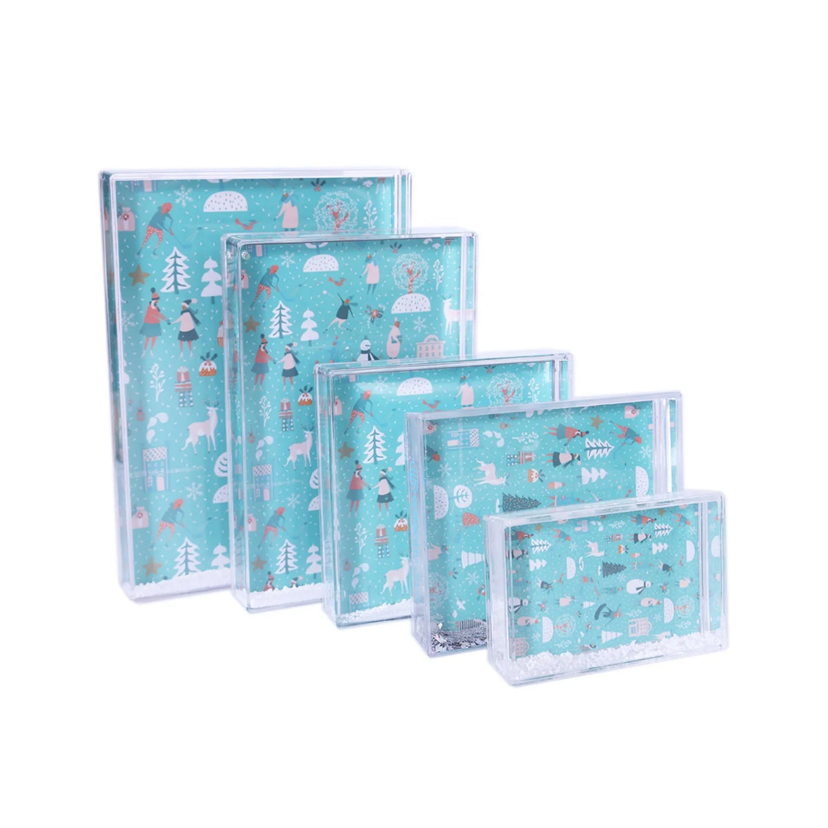 10x10cm Picture Insert 4x4 Inch square Water Glitter Picture Frame Acrylic Liquid Snow Globe Photo Frames MegaBDM