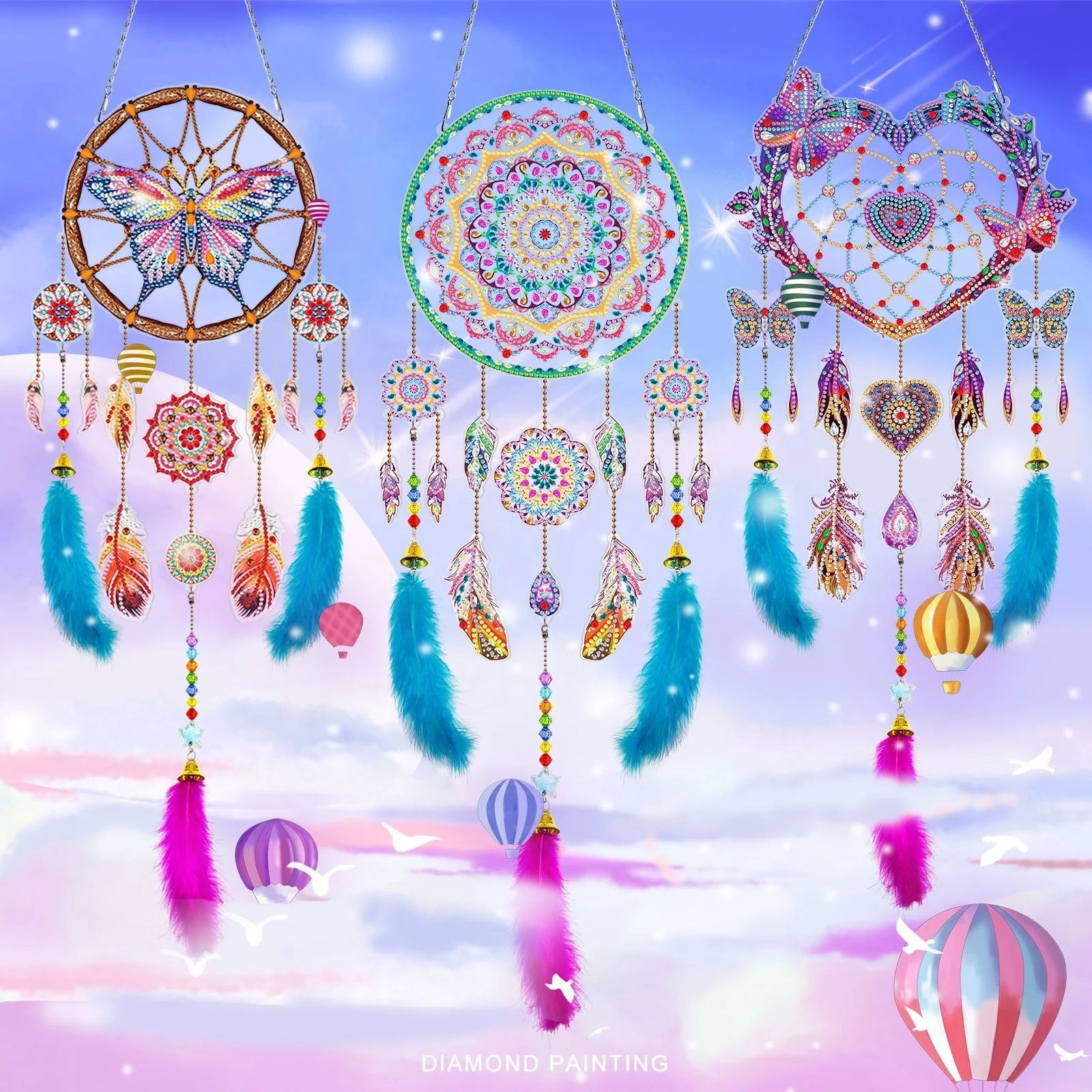 LS 5D DIY Diamond Painting Craft Dream Catcher Home Decor Gift Mandala Feather Dreamcatcher Diy Kit