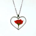 Resin Flower Jewelry Women Preserved Flower Pendant Heart Rose Resin Pendant Necklace for Mothers Day Gifts