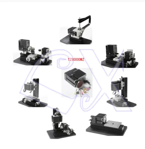 Zehong DIY Tool Education TZ8000MZ 8 In1 BigPower 60W Mini Metal Lathe Kit Bow Arm 12000r/min Children's Best Gift 2-Year