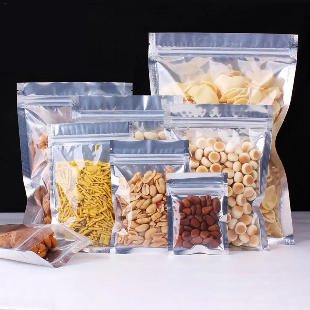 Factory Price Bag 15x22cm Aluminized Foil Zip Lock Bags Tea Food Packaging Translucent Sealed Bags Pocket Resealable