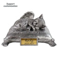 Personalized Resin Cat Memorial Statue Angel Wing Pillow Design Hand-painted Custom Remembrance Artistry Indoor Decorative Pet