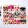 3PCS Per Set Mix Colors Organic Fashion Ball Bow Flower Girl Headbands Soft Cloth Elastic 22x14cm for Newborn Baby Girls