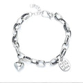 Popular Classic Retro Oval 925 Women's Sterling Silver Jewelry Bracelet