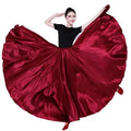 Shining Satin Long Spanish Skirt Swing Dancing Skirt Belly Dance Skirt