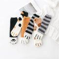 Women Crew Cotton Fleece Socks Spring Warm Fluffy Floor Socks Coral Velvet Cartoon Pattern Cuff Logo Daily Use Christmas Gift
