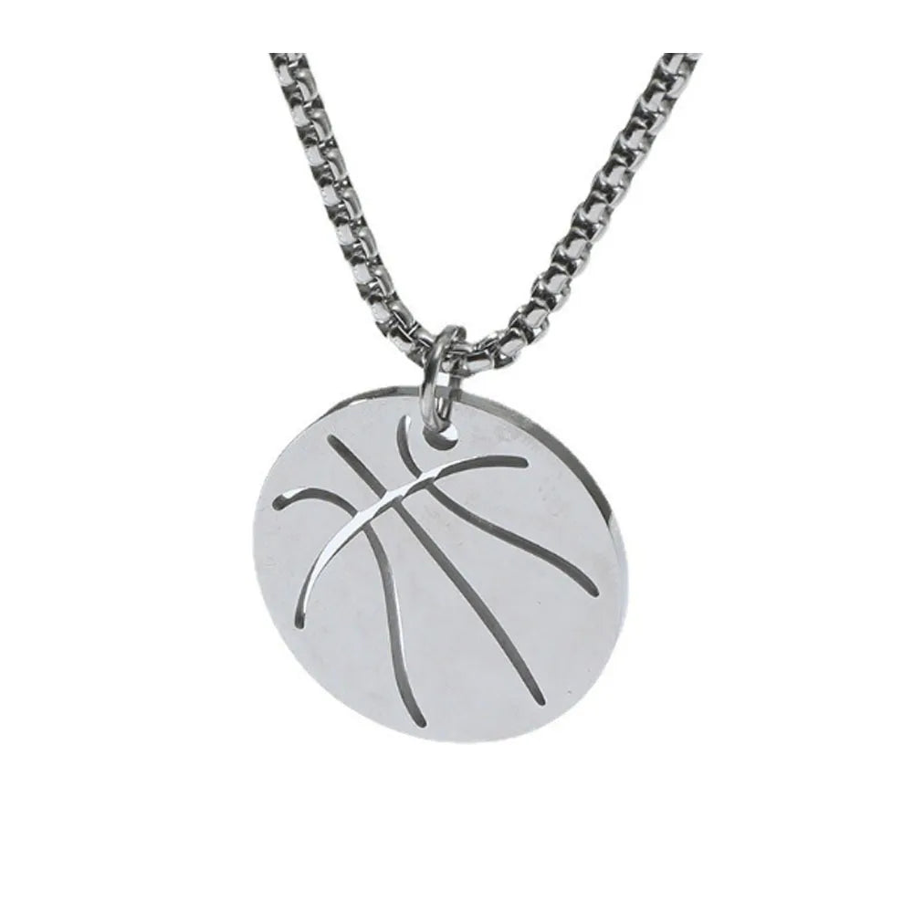 Wholesale Stainless Steel Necklace Laser Cut Basketball Pendant Charm Jewelry for Men China Supplier