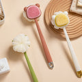 Wash Massage Back Scrubber With Loofah Back Scrubber With Silicone Long Handle Bath Shower Back Brush for Shower Body Exfoliator