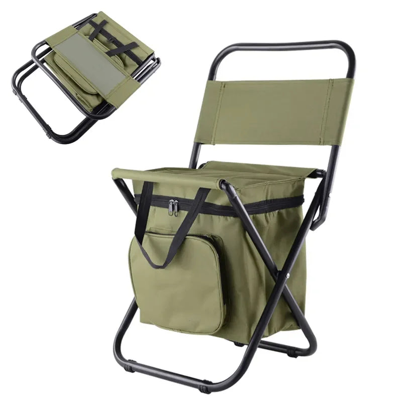 Factory Manufacture Camping Accessories Portable Picnic Camping Finishing Outdoor Folding Camp Chair With Cooler Bag