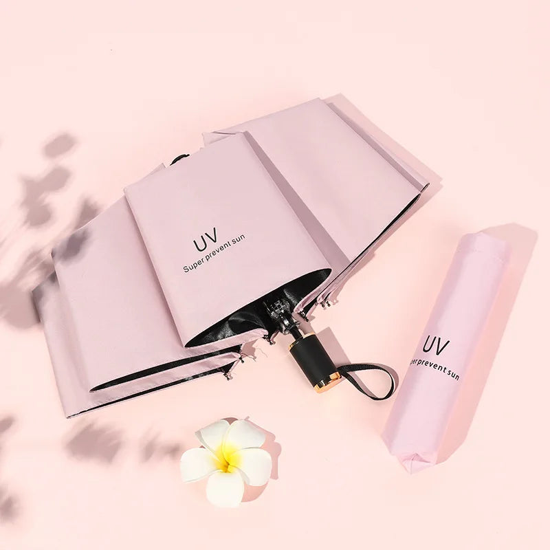 Cheap Price pink Single Layer Folding Umbrella Windproof UV Protection Pocket 3 Fold Umbrella